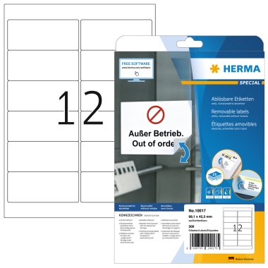 Etikett Herma 10017 99,1x42,3mm weiß Movables