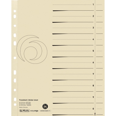 Trennblatt Herlitz A4 hellchamois 180g Manila-rc-krt.