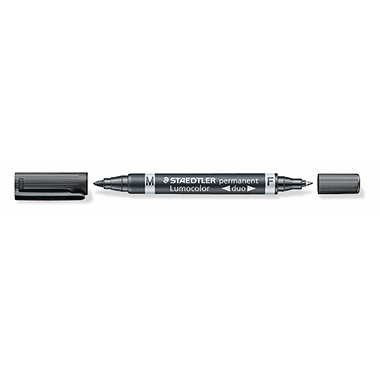 Permanentmarker Staedtler duo 348-9 schw Schwarz Lumocolor, Zweispitzmarker