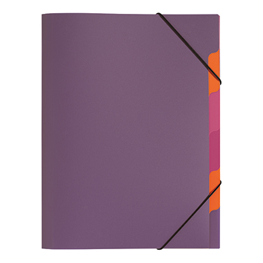 Ordnungsmappe Pagna 41803-12 A4 PP lila 5-teilig, Eckspanngummi