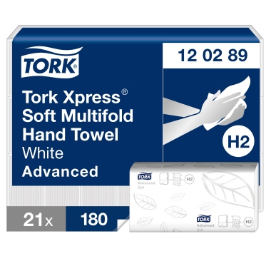 Papierhandtücher 21x26cm 2lagig weiß Tork 9002100, Multifold, Hybrid