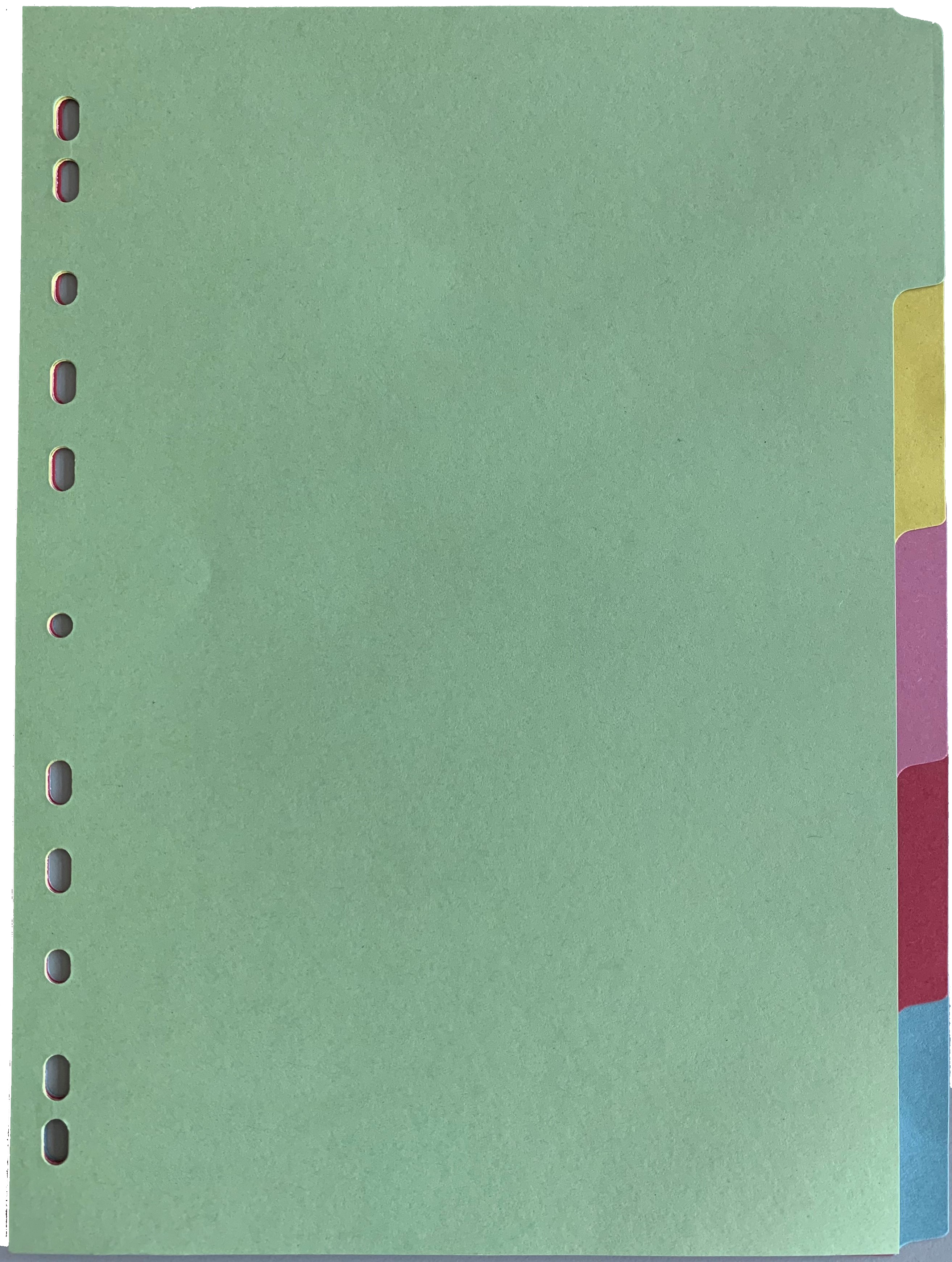 Register A4 5-teilig 5 Farben blanko o.F 