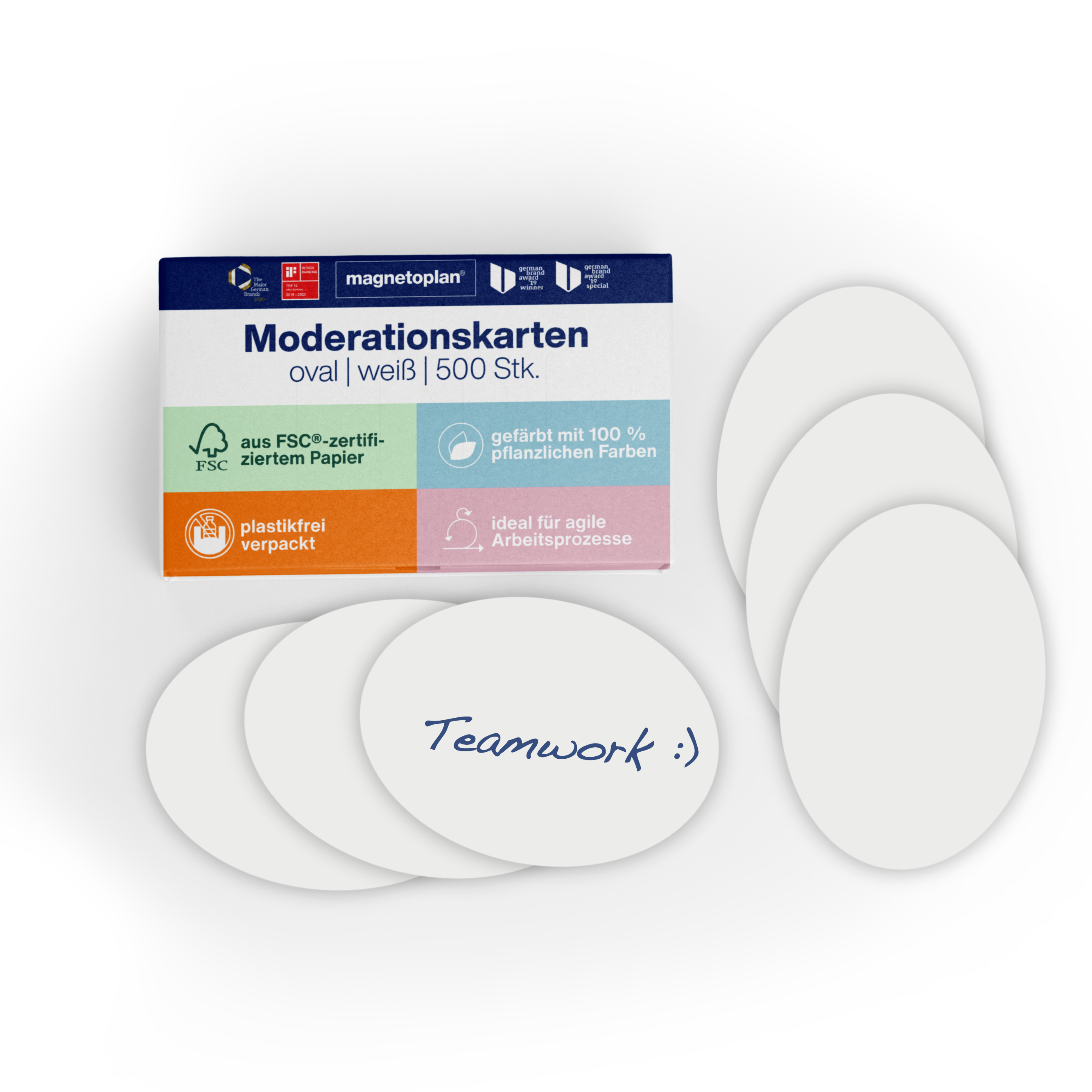 Moderationsk. Magnetop. 111151900 weiß 19x11cm, oval