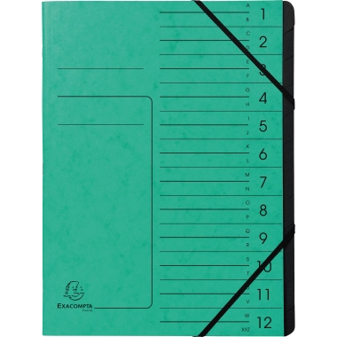Ordnungsmappe Exacompta 541203E  grün 12 Fächer 