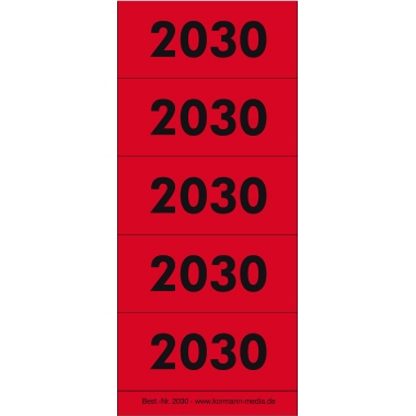 Inhaltsschilder 2030 rot 100 Stück