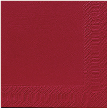 Servietten Duni 3-lagig 24x24cm bordeaux 1/4 Falz, Zelltuch