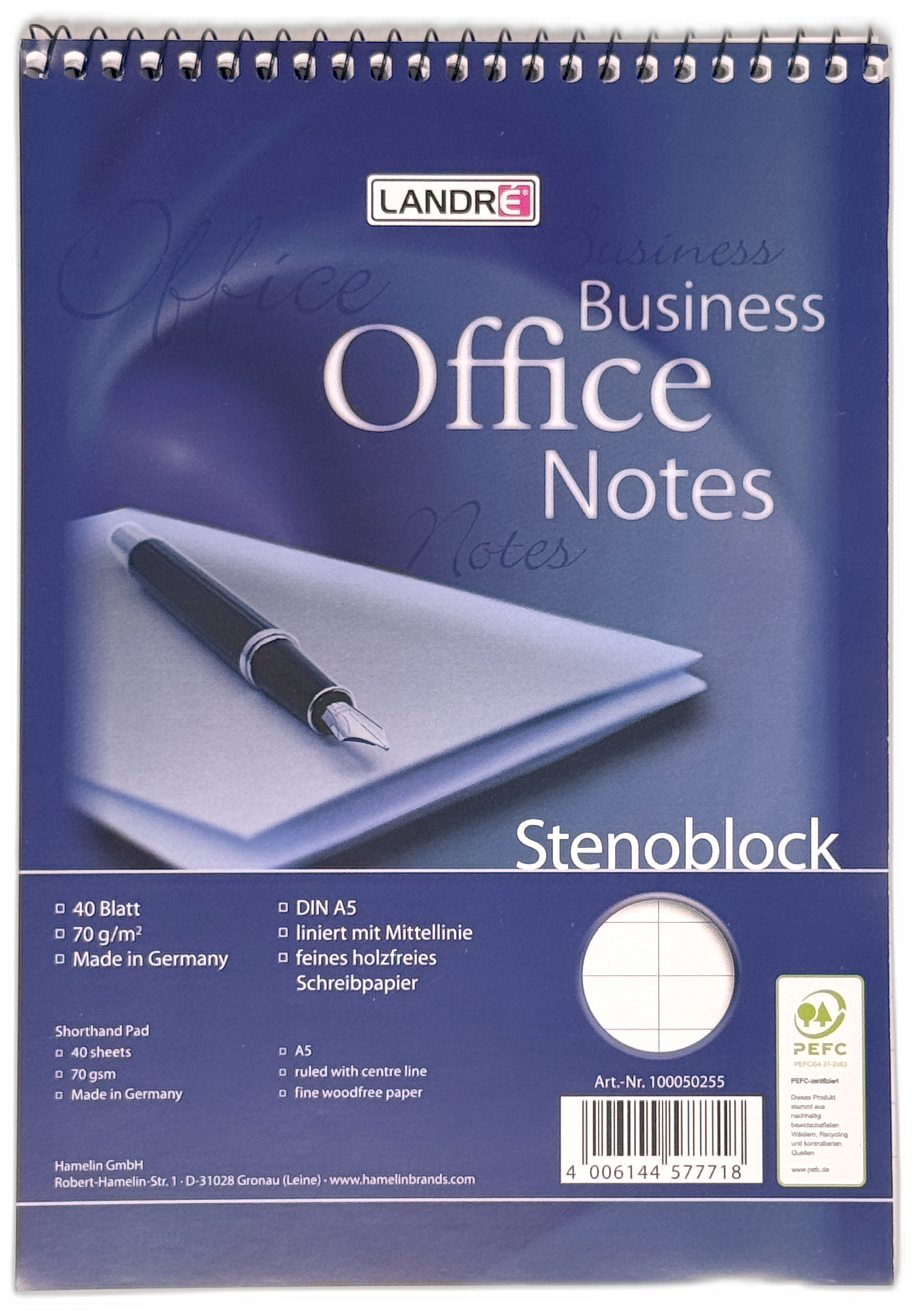 Stenoblock A5 40 Blatt chlorfrei 