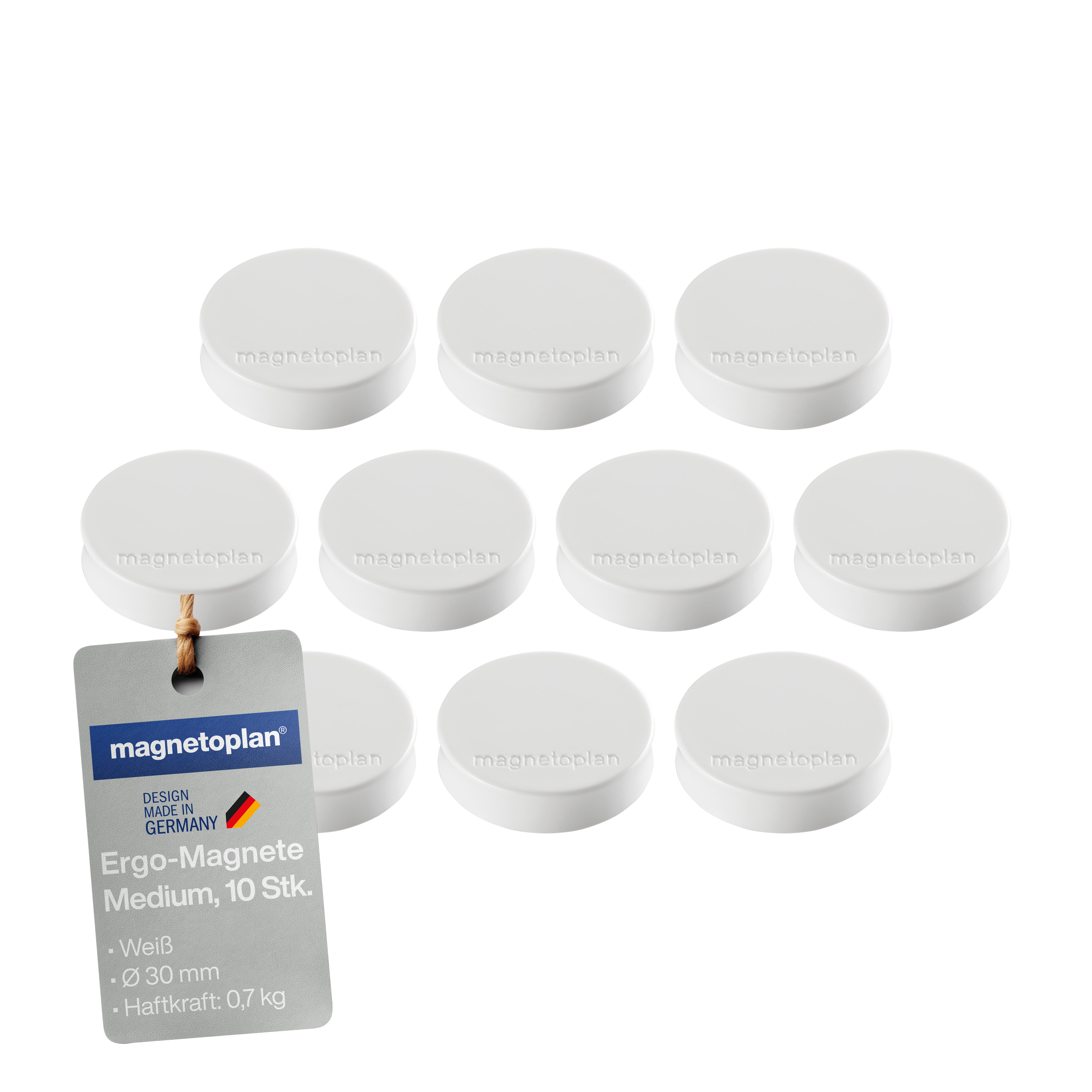 Magnet Magnetoplan 1664000 30mm weiß Oplan Ergo- Medium