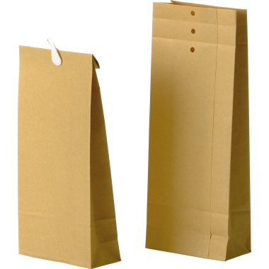 Musterbeutel 140x305x50mm 120g braun Stehboden Und Seitenfalte