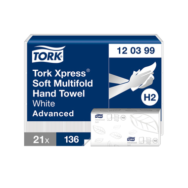 Papierhandtuch 21,2x34cm 2-lagig weiß 9002030 Tork Xpress Multifold 2.856 Stück