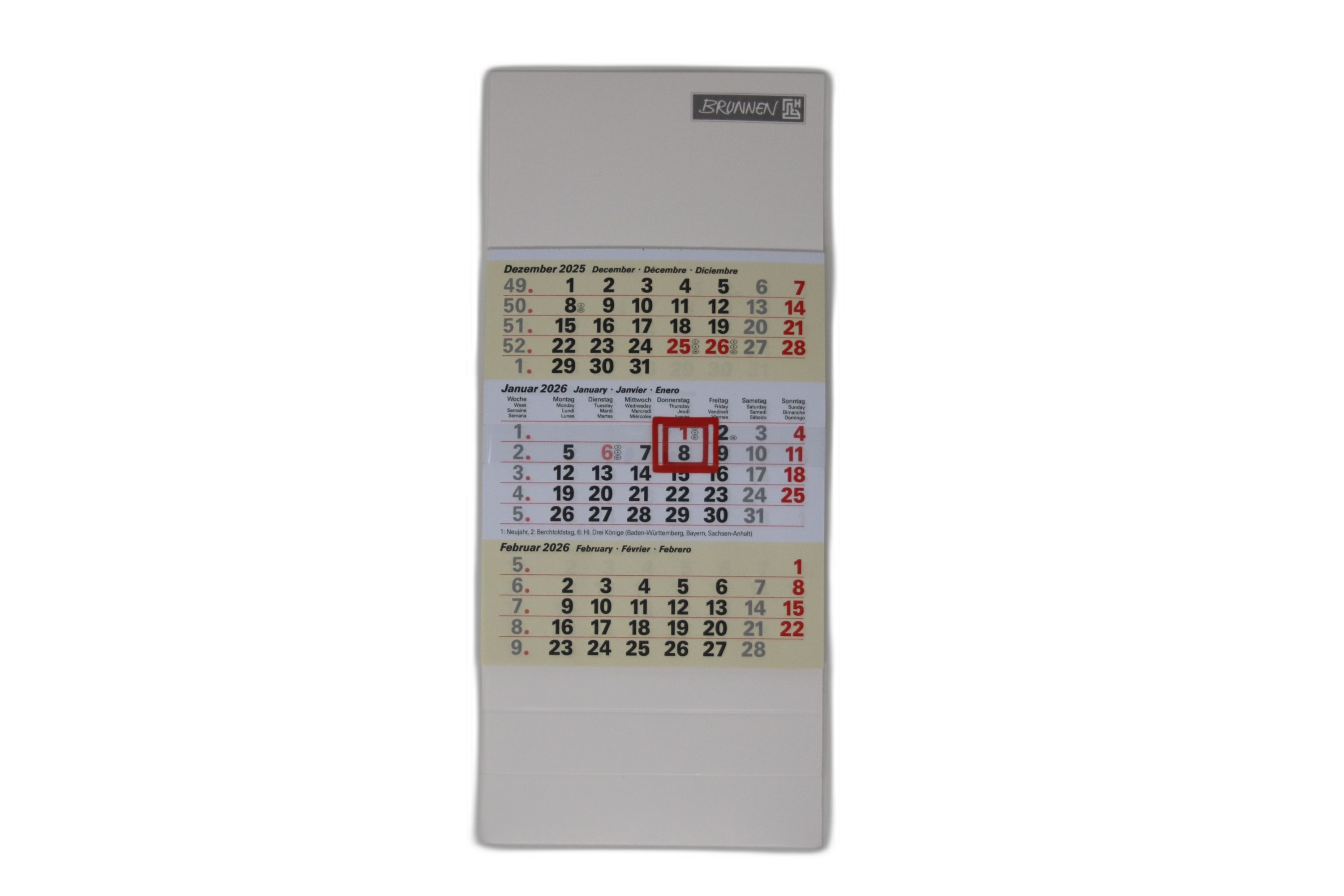 Dreimonatstischkalender BRUNNEN 70211 9,7x19cm
