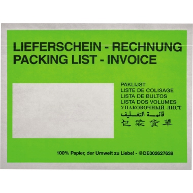 Begleitpapiert. C6 aus Papier LS/RG Lieferschein/Rechnung