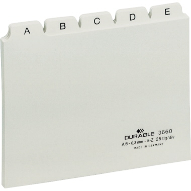 Leitregister DURABLE 3660 A6 weiß Kunststoff