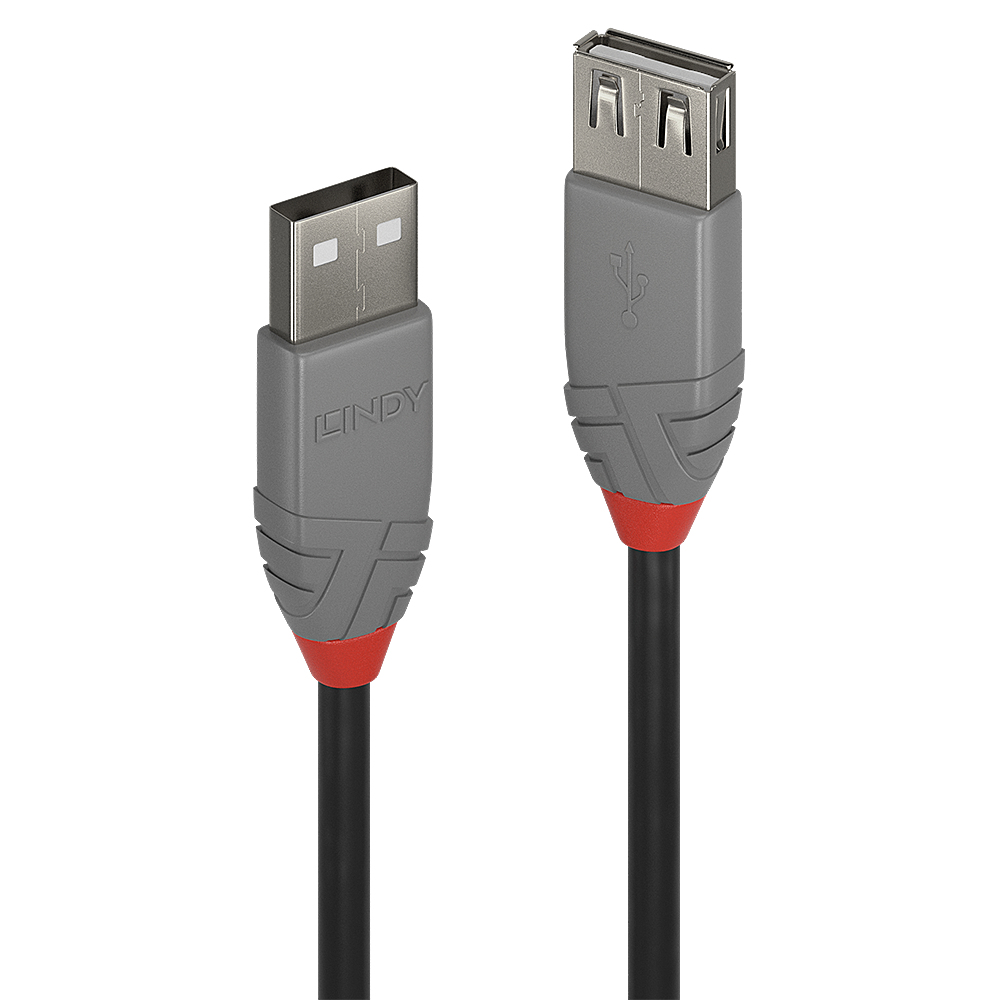 USB Kabel Lindy 36702 1m USB 2.0 Typ A Verlängerungskabel Anthra Line