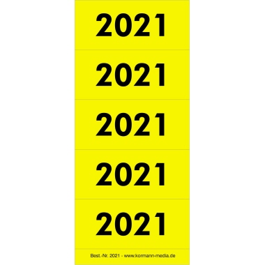 Inhaltsschilder 2021 gelb 