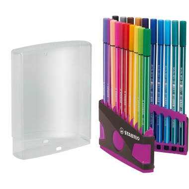 Fasermaler Stabilo Pen 68 - 20 Stück anthrazit-pink