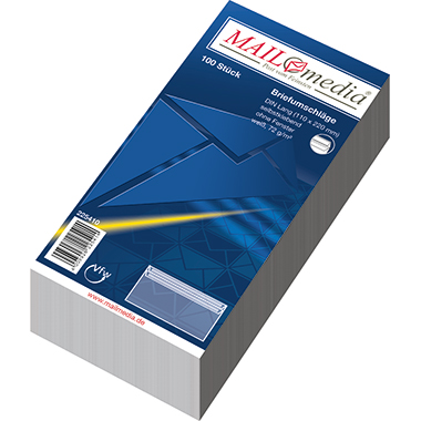 Briefumschlag DL oF SK weiß Din Lang (110x220mm), Ohne Fenster, Selb