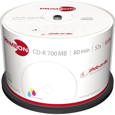CD-R Primeon 700MB 80Min 50er Sp Ink-Pr. Spindel Inkjet-printable