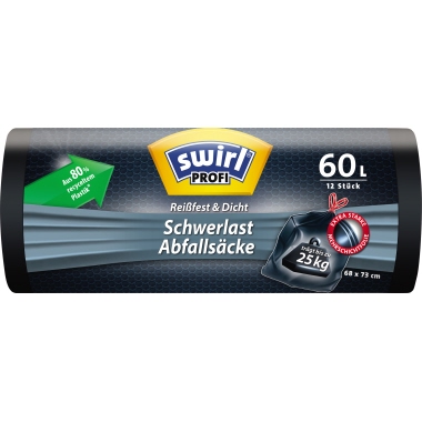 Schwerlast-Abfallsack Swirl 25kg 60l 215768, anthr.