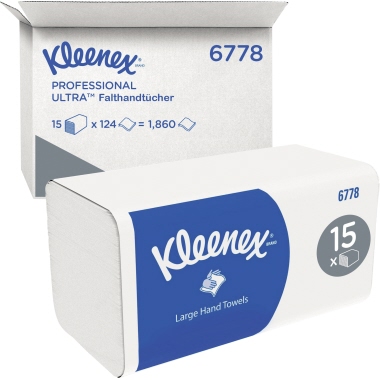 Papierhandt. 2lag. 21,5x31,5cm weiß Interfold, Kleenex 6778