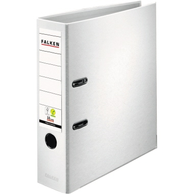 Ordner Falken A4 Plastik Color 80mm weiß 