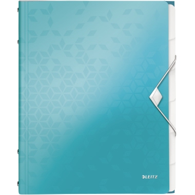 Ordungsmappe Leitz 4633 WOW 6 Fächer eisblau Metallic