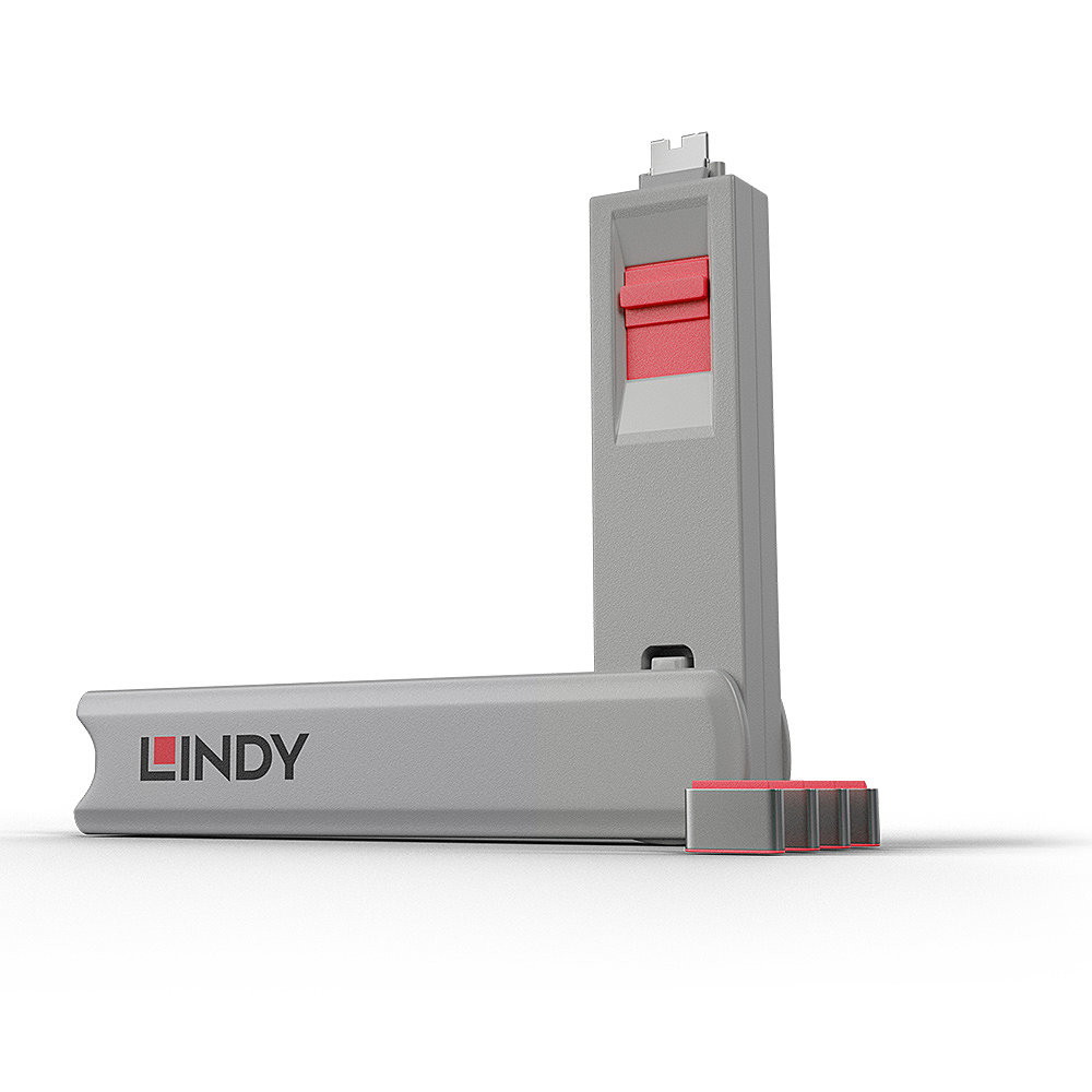 Blocker Lindy 40425 USB C Schloss 4 Stück mit Schlüssel Pink