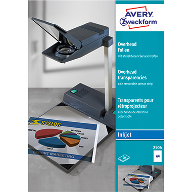 Inkjetfolie Avery Zweckform 2504 A4 0,11mm klar 50 Stück