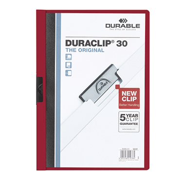 Klemmmappe Durable 2200 A4 dunkelrot 1-30 Blatt