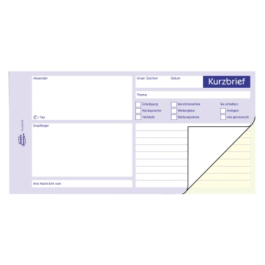 Kurzbrief Avery Zweckform 1741 1/3 A4