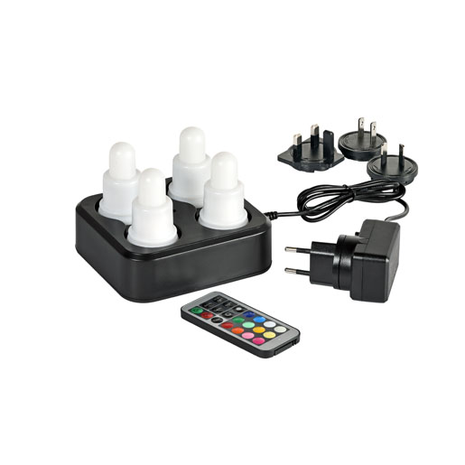LED-Set Duni 176506 Multicolour Wiederaufladbar, 4 LED-Leuchten