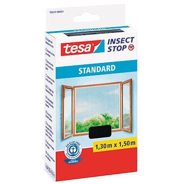 Fliegengitter Tesa Standard 55672-00021 -03, Klettband Für Fenster, Anthrazit