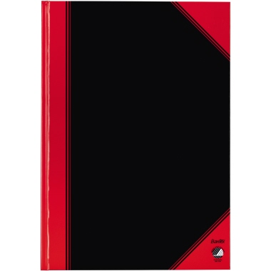 China Kladde Landré A7 kariert, schwarz/rot, 70g, 96 Blatt