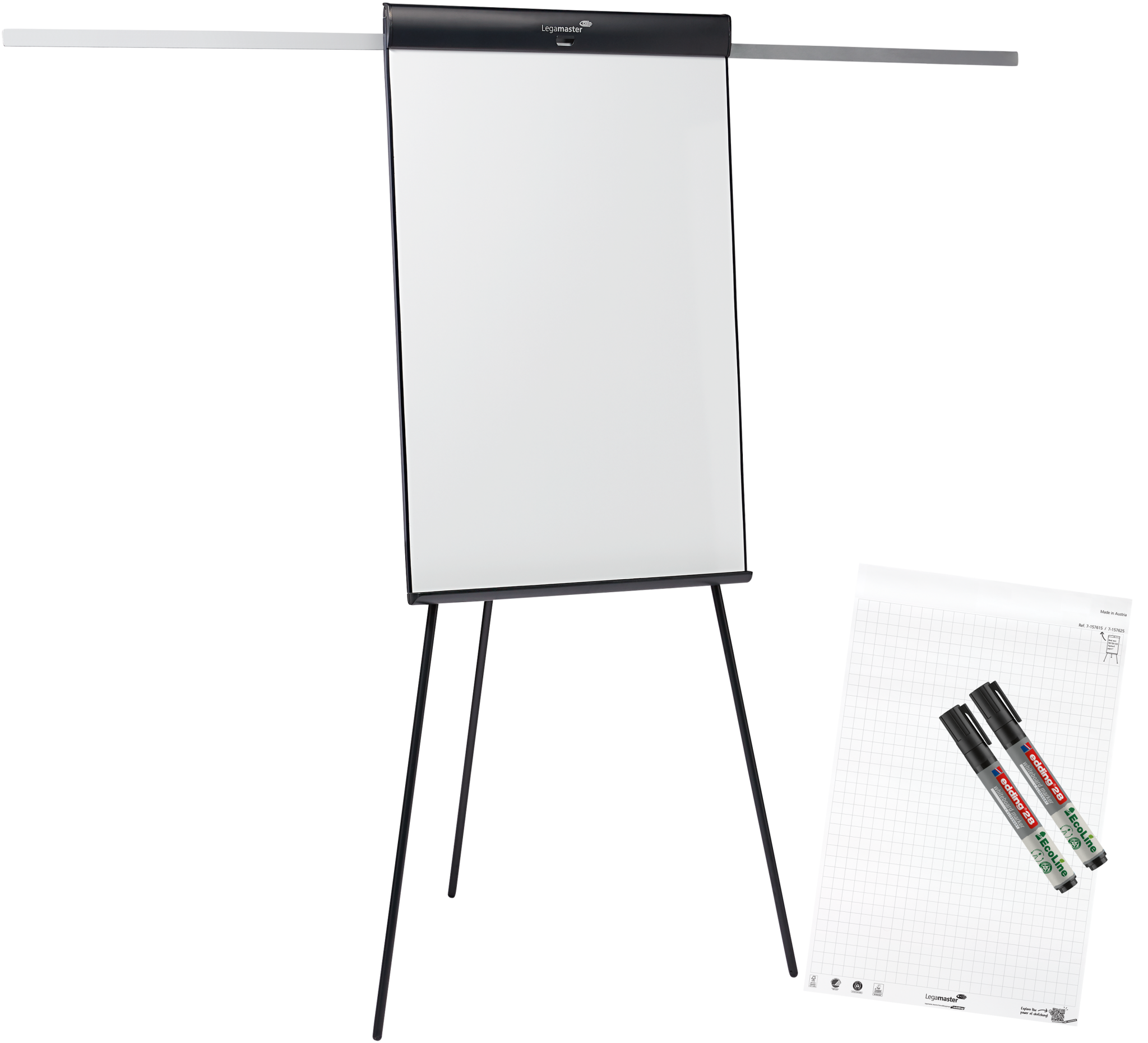 Flipchart Legamaster 152910 SKETCH PRO 68X105cm weiß/Anthrazit Stahl Lackiert