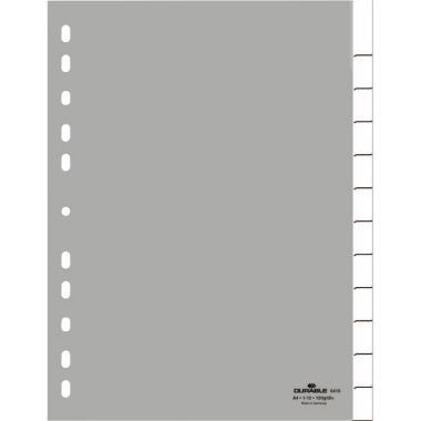 Register DURABLE 6410 A4 12-teilig Kunststoff grau