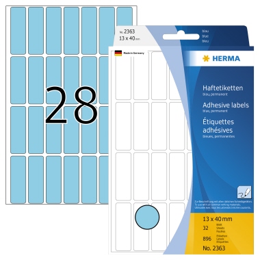 Etikett HERMA 2363 13x40mm blau Vielzweck 896 St.