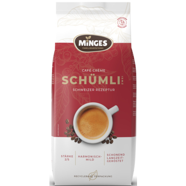 Kaffee Minges Schweizer Schümli 1000g Ganze Bohnen