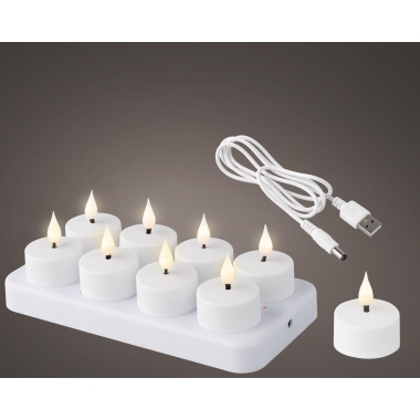 Teelicht LUMINEO LED 486715 4,5x5,2cm weiß Kunststoff