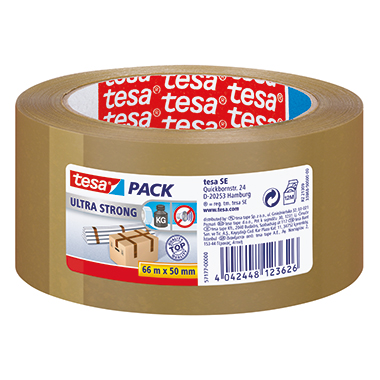 Packband tesa® 57177 66mx50mm braun PVC, ultra strong, Qualität 4124