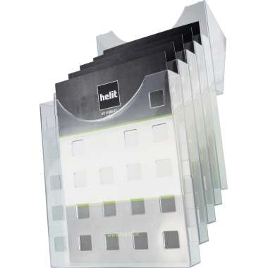 Prospekthalter Set Helit 61031glasklar Wandhalterung 5 H61025
