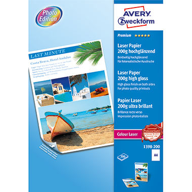 Farblaserpapier Avery Zweckform 1398 A4 200g 200 Blatt