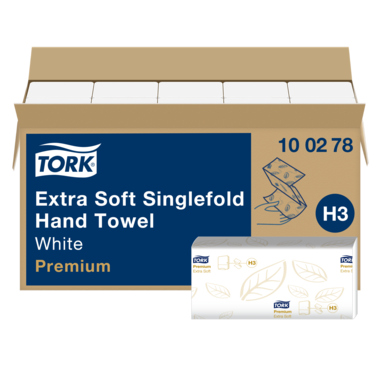 Papierhandtücher Tork 23x23cm 2lagig hochweiß Premium, Zz-falzung