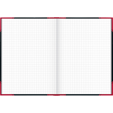Notizbuch Brunnen 55243 A5 96 Bl. kar Iert Schwarz, Mit Roten Ecken