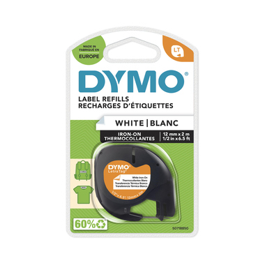 Schriftband DYMO® LetraTag S0718850 schwarz/weiß 12mm x 2m