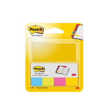 Haftmarker Post-It 670-4P 20x38mm neon 4x50 Blatt