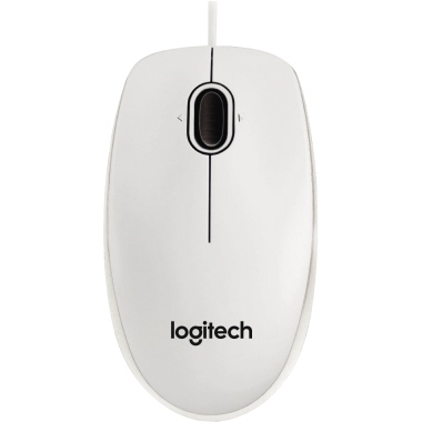 Maus Logitech B100 weiß Kabel 910-003360 Usb