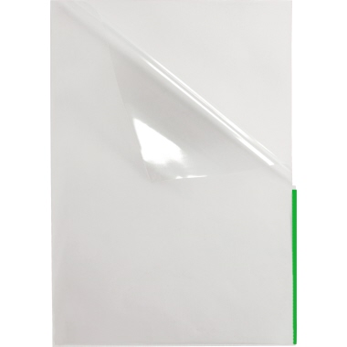 Sichthülle A4 PP 110my h.offen grün 46279, oben und halbseitig offen