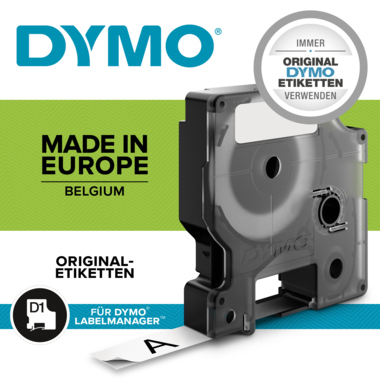 Schriftband Dymo 40913 41913 weiß/schw. Breite 9mm, Länge 7m