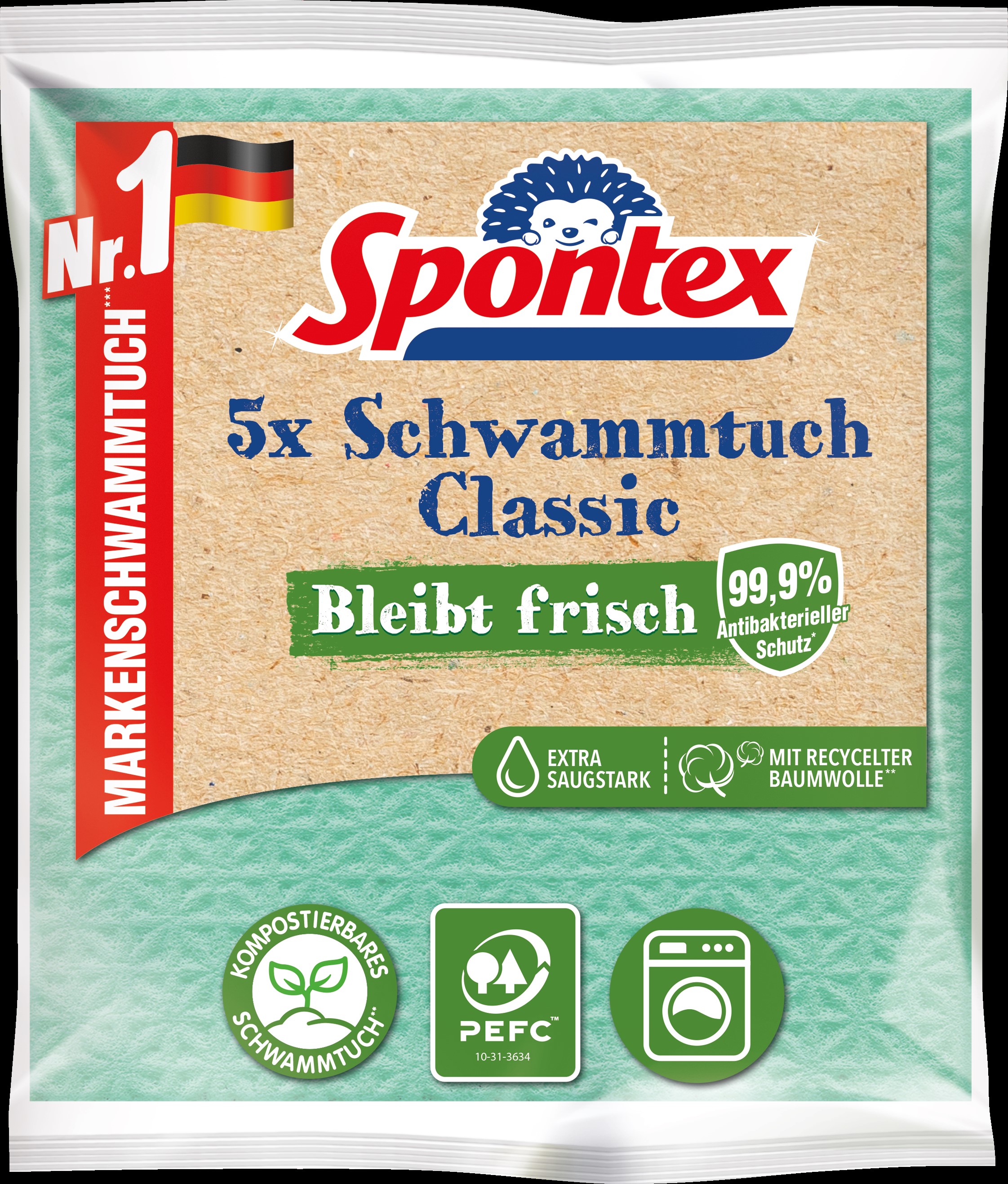 Schwammtuch Spontex Antibac PEFC 