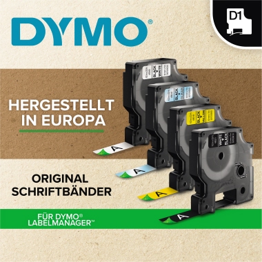 Schriftband Dymo 40913 41913 weiß/schw. Breite 9mm, Länge 7m